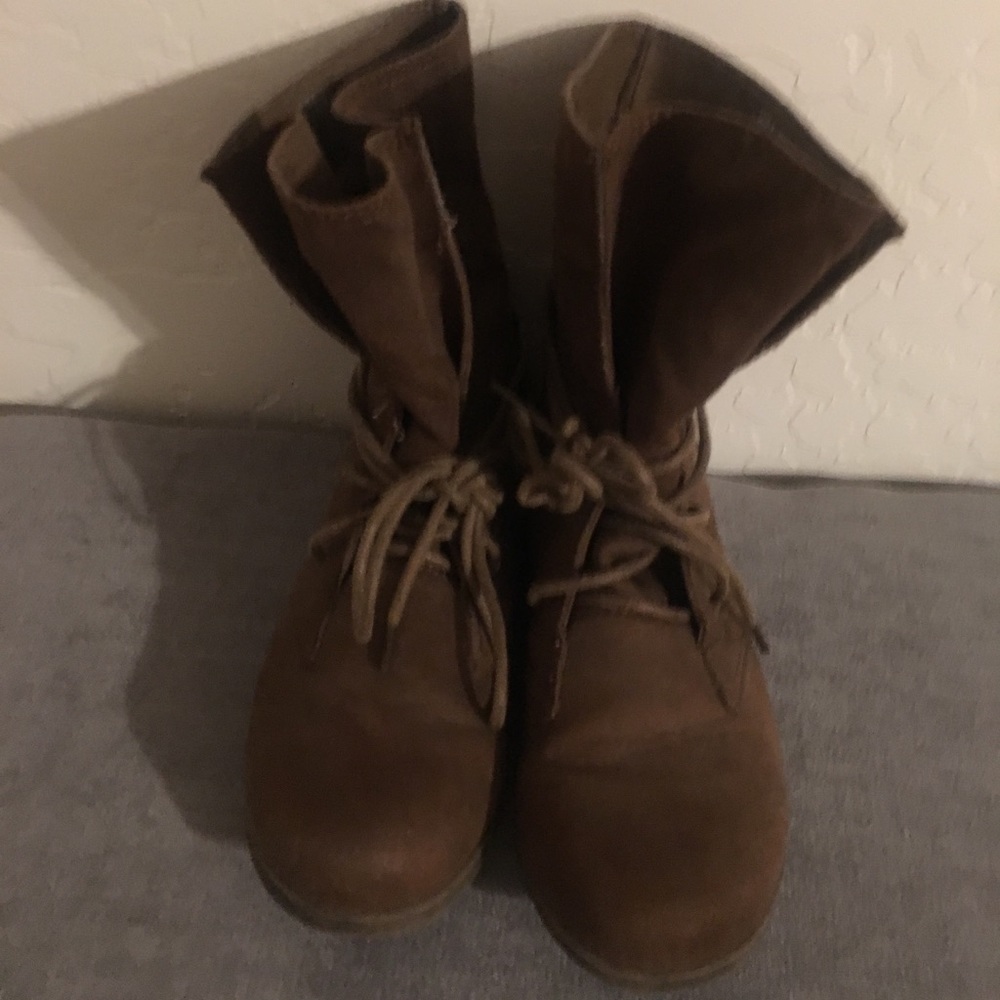 Sugar - Will Do - Brown lace-up combat boots